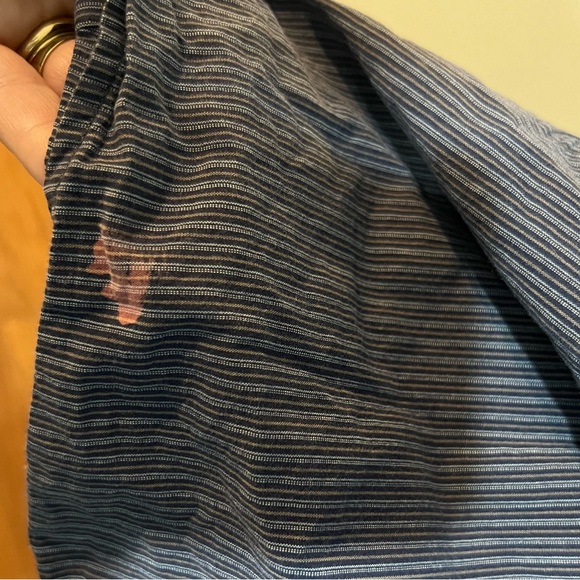 Men’s Big and Tall 676 Blue - short sleeve blue striped button down shirt - Picture 6 of 6